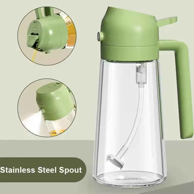 Bouteille distributrice d'huile avec poignée, verseur d'huile d'olive étanche pour la cuisson, bec anti-goutte, contrôle de versement facile, accessoires de cuisine