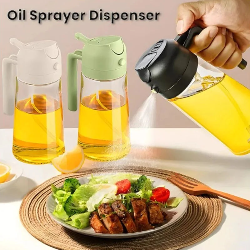 Bouteille distributrice d'huile avec poignée, verseur d'huile d'olive étanche pour la cuisson, bec anti-goutte, contrôle de versement facile, accessoires de cuisine