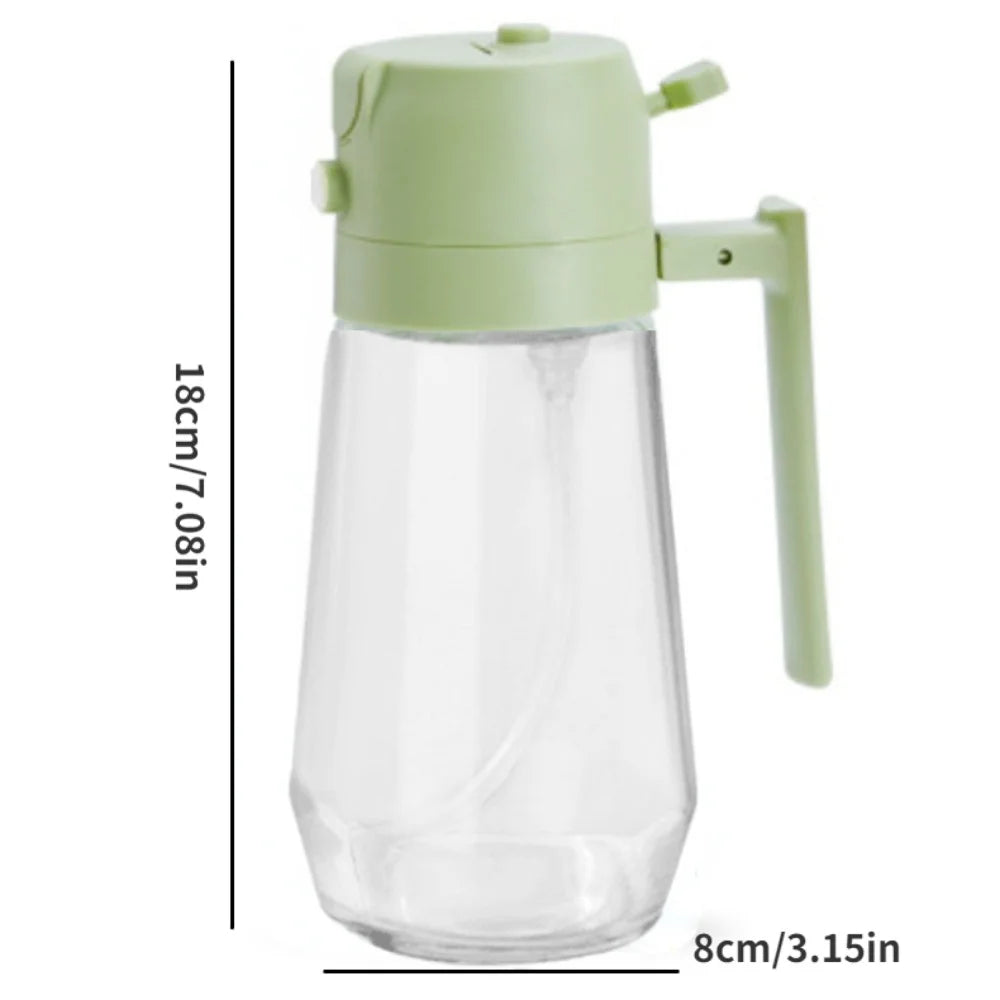 Bouteille distributrice d'huile avec poignée, verseur d'huile d'olive étanche pour la cuisson, bec anti-goutte, contrôle de versement facile, accessoires de cuisine