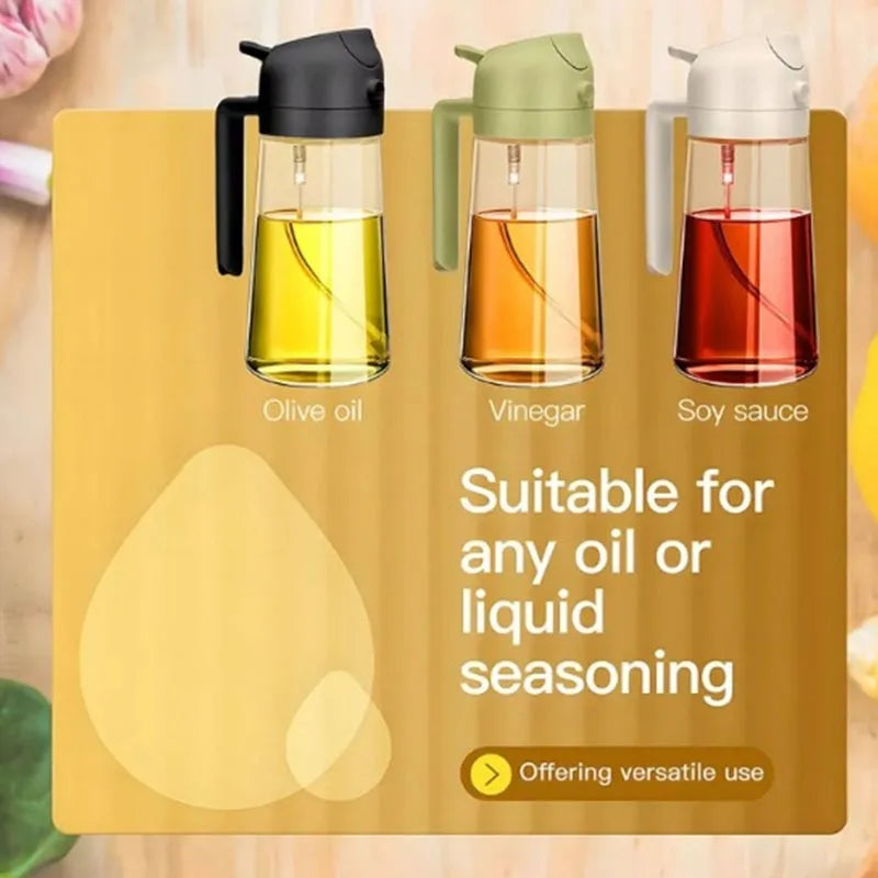 Bouteille distributrice d'huile avec poignée, verseur d'huile d'olive étanche pour la cuisson, bec anti-goutte, contrôle de versement facile, accessoires de cuisine